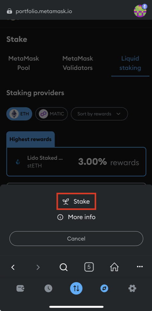 メタマスク リキッドステーキング やり方
